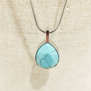 Chico's Turqoise Necklace with silver chain